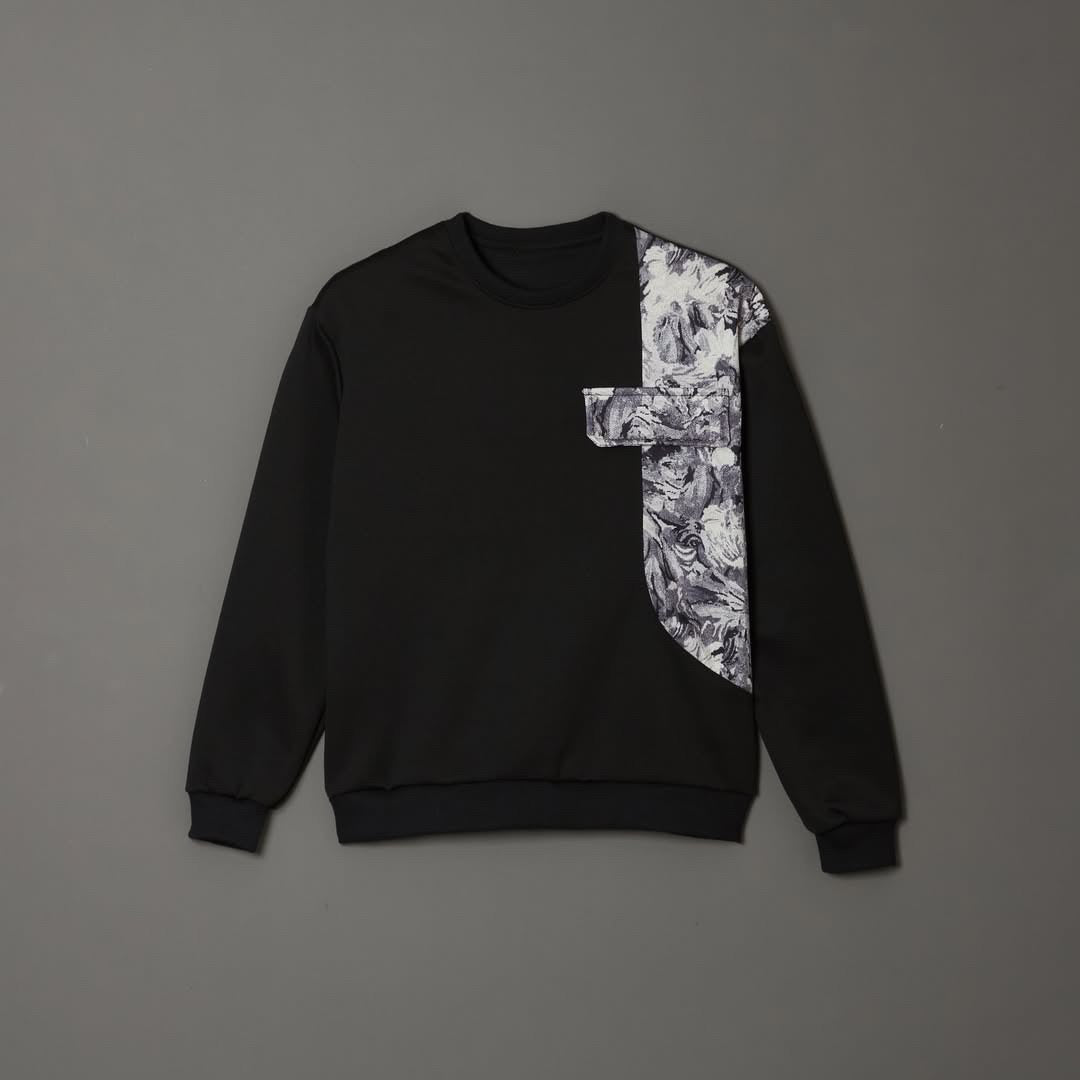 Side Botanical Loose Pullover