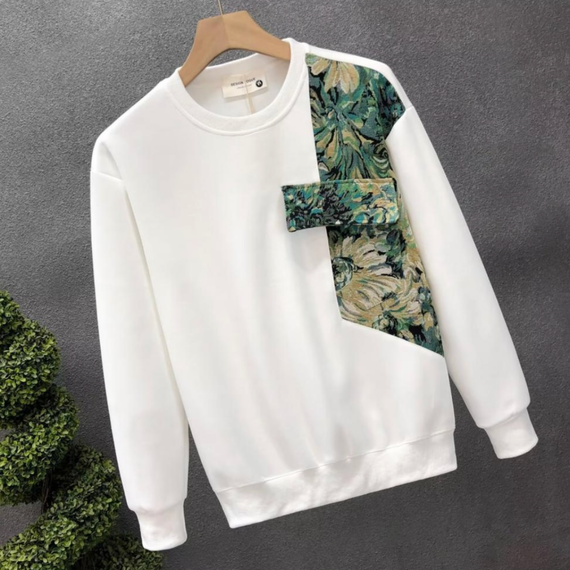 Side Botanical Loose Pullover